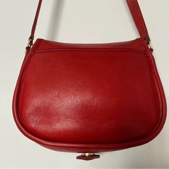 Vintage Coach Saddle Bag No. 9851 - Red Leather - Picture 8 of 17